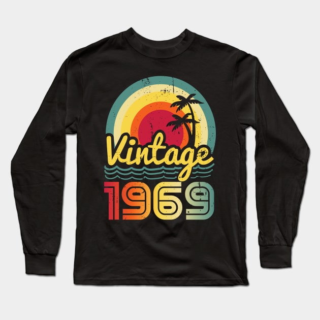 Vintage 1969 Made in 1969 54th birthday 54 years old Gift Long Sleeve T-Shirt by Winter Magical Forest